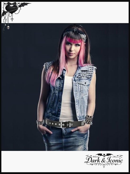 Studded Belt and Spiked Bracelets Set Punk Grunge Accessories main image 6
